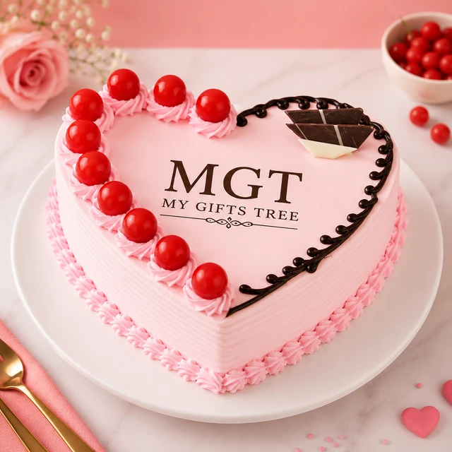 My Gifts Tree Berry Rush Heart Shape Cake 2 KG - 2 KG
