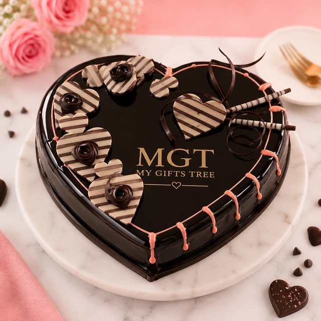 My Gifts Tree Choco Delight Heart Shape Cake 2 KG - 2 KG