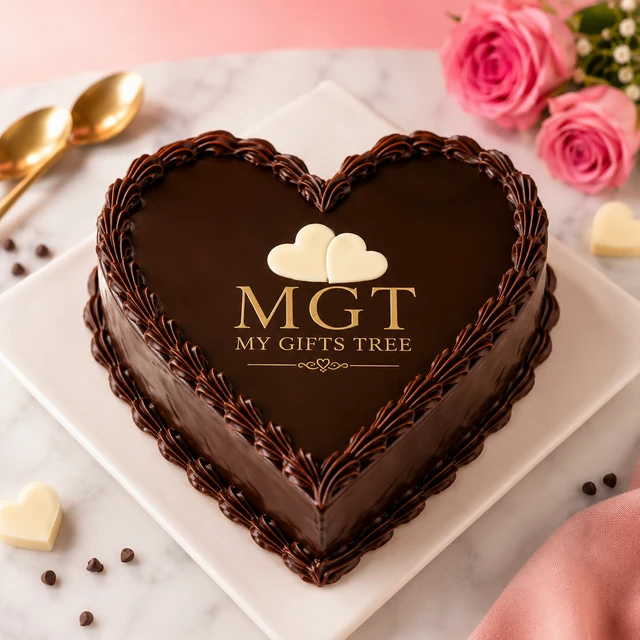 My Gifts Tree Devilishy Chocolatey Heart Shape Cake 2 KG - 2 KG