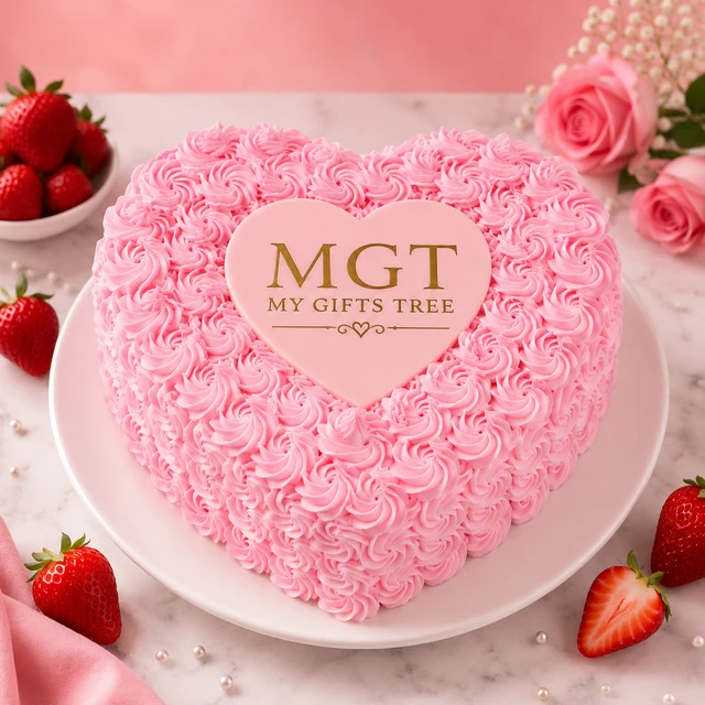 My Gifts Tree Strawberry Heart Shape Cake - 2 KG