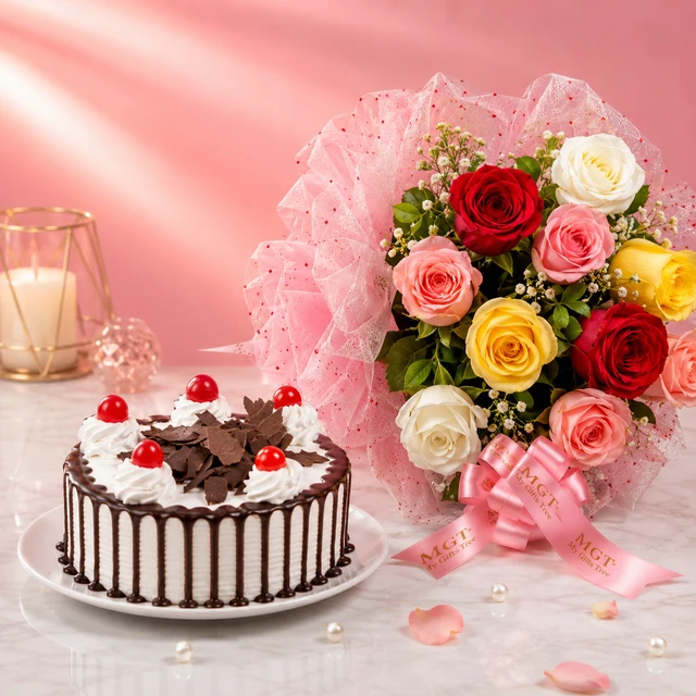 My Gifts Tree Black Forest with Mix Roses