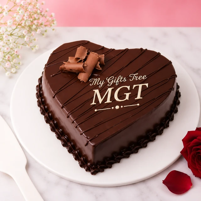 My Gifts Tree Chocolatey Heart Shape Cake - 500 GM
