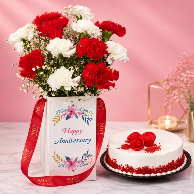 My Gifts Tree Red Fiestas with Mix Carnation