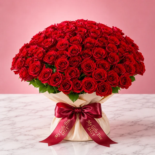 My Gifts Tree Romantic Red Love Roses - Premium Rose Bouquet