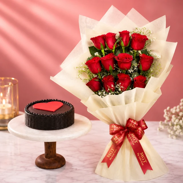 My Gifts Tree Red Heart with Red Roses - 500 GM