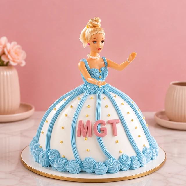 Blue Barbie Cake