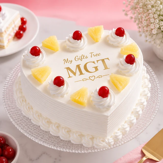 Heart Shape Pineapple Cake