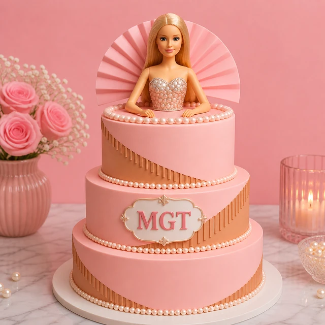 My Gifts Tree Pearl Tiered Barbie Cake - 5 KG
