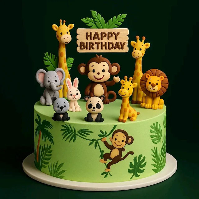 My Gifts Tree Jungle Safari Animals Birthday Cake