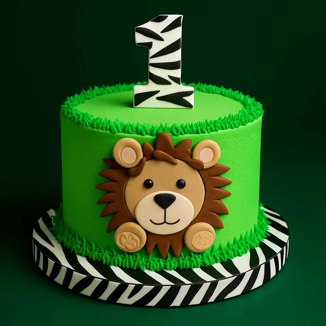 My Gifts Tree Green Lion Jungle Birthday Cake