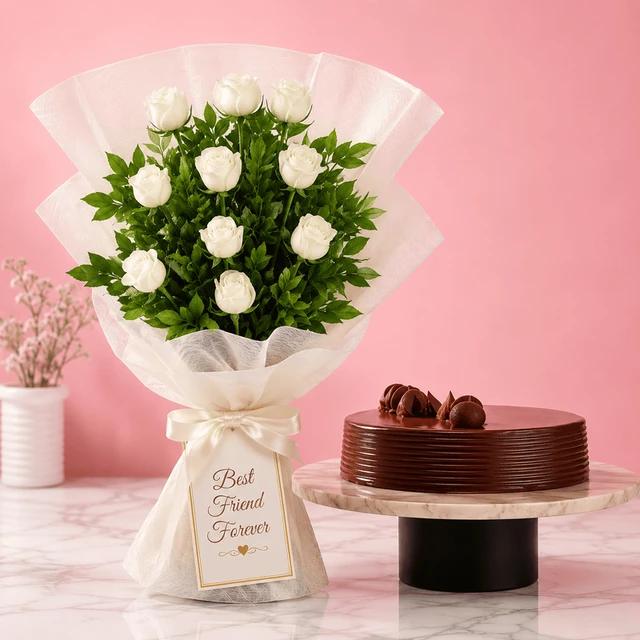 A Cool Breeze Rose Truffle Cake
