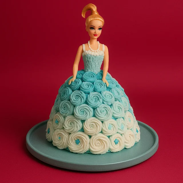 My Gifts Tree Blue Ombre Rosette Doll Cake - 1.5 KG