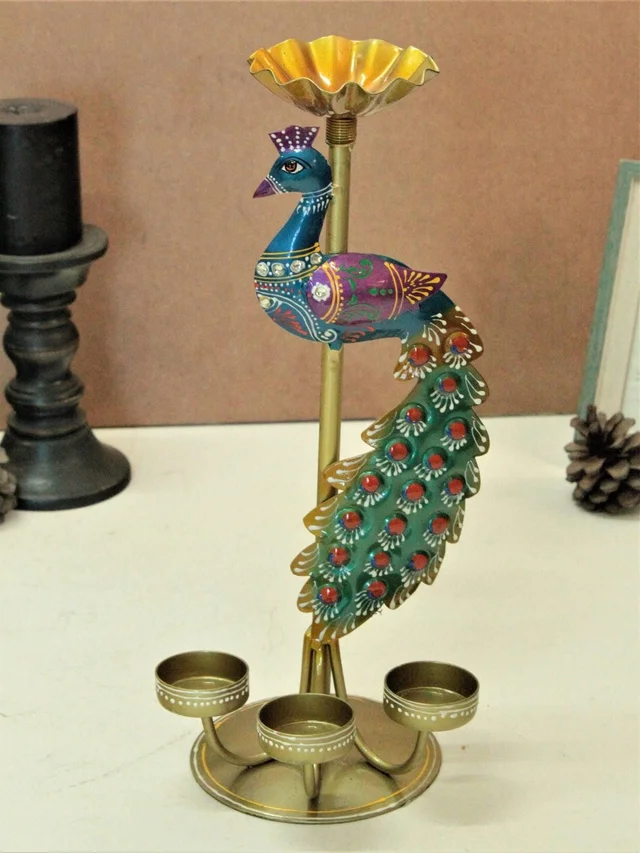 My Gifts Tree Crafted Peacock Tealight Holder