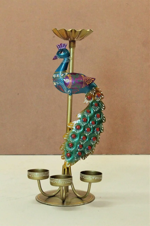 My Gifts Tree Crafted Peacock Tealight Holder