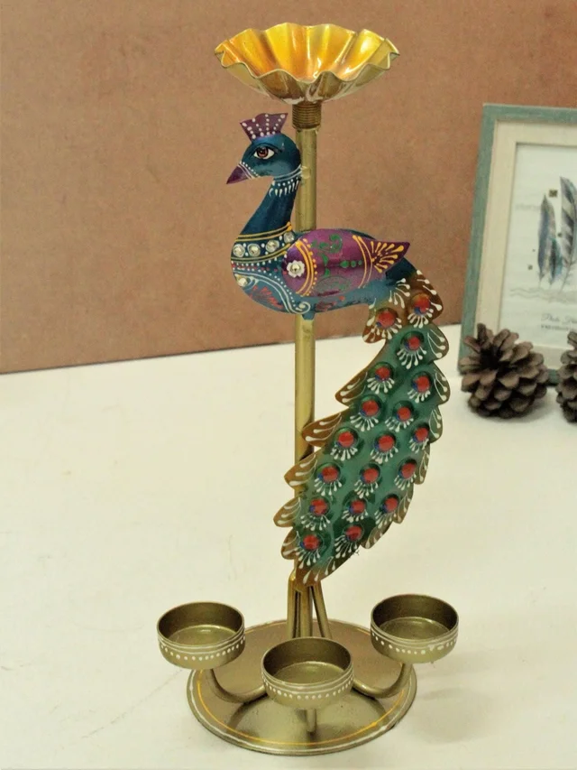 My Gifts Tree Crafted Peacock Tealight Holder