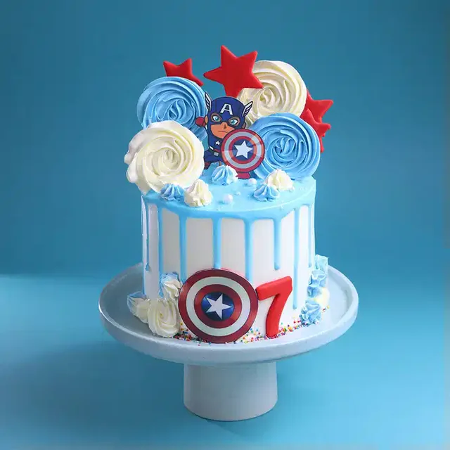 My Gifts Tree Cute Captain America Party Cake - 1.5 KG