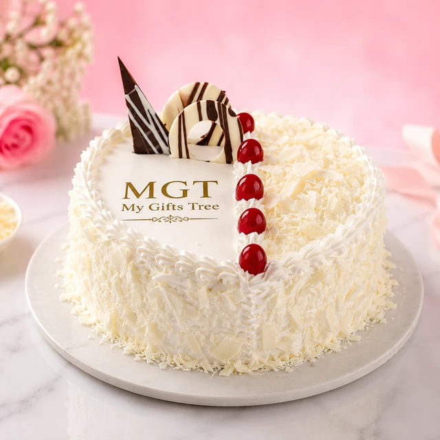 My Gifts Tree Heart Shape White Forest Cake 500 GM - 500 GM