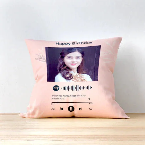 My Gifts Tree Lovely Spotify Birthday Cushion
