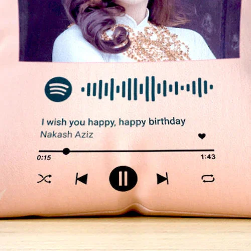 My Gifts Tree Lovely Spotify Birthday Cushion