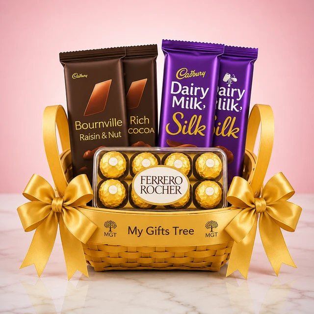 My Gifts Tree Luxury Ferrero, Silk & Bournville Chocolate Basket
