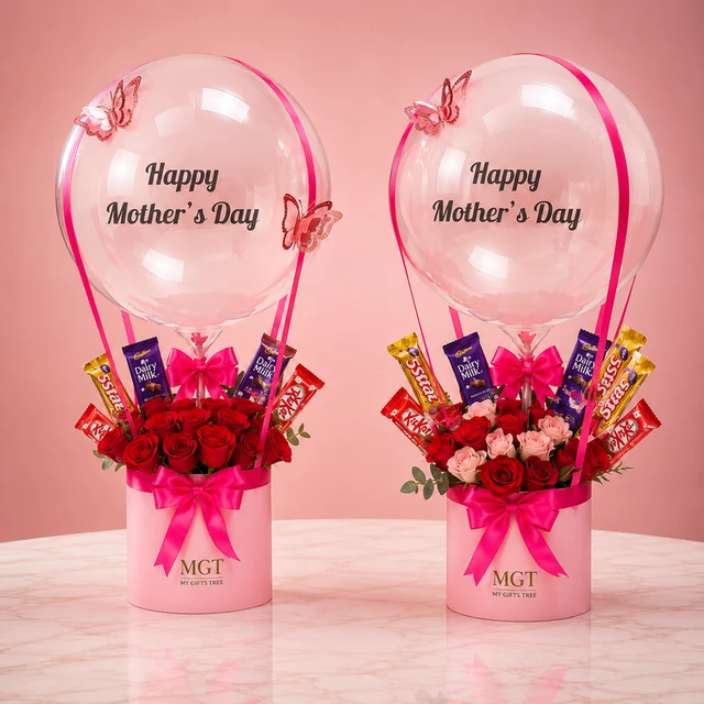 Mgt Premium Balloon Rose Hamper