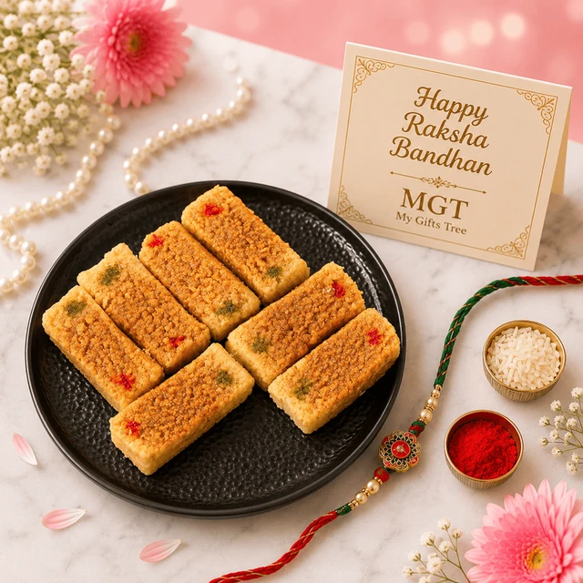 My Gifts Tree Multicolour Om Rakhi with Milk Cake