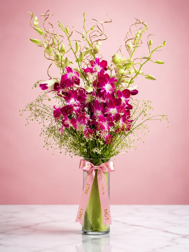 My Gifts Tree Purple Orchd in Vase