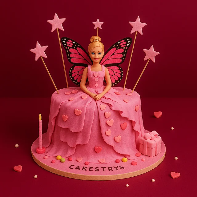My Gifts Tree Pink Butterfly Fairy Doll Cake - 2 KG