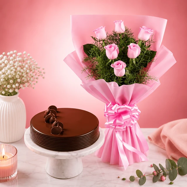 My Gifts Tree Pretty in Pink with Cake Combo | Friendship Day Special