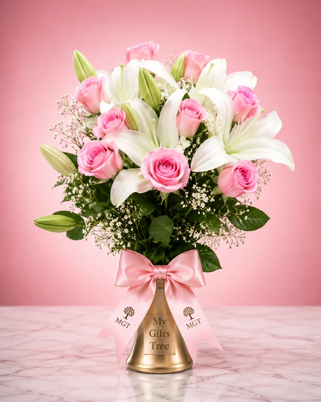 My Gifts Tree Pure White Lily Elegance Bouquet
