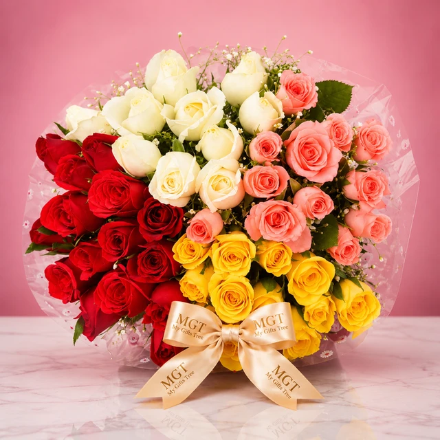 My Gifts Tree Rainbow Bliss Mixed Rose Bouquet