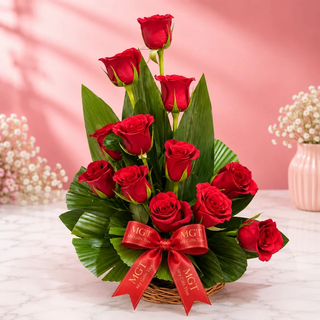 My Gifts Tree Royal Elegance Red Rose Basket