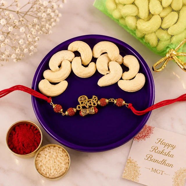 My Gifts Tree Shiv Bhaiya Rakhi with Cashew Nut