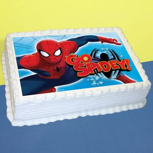 Spiderman Vanilla Photo Cake - 500 GM