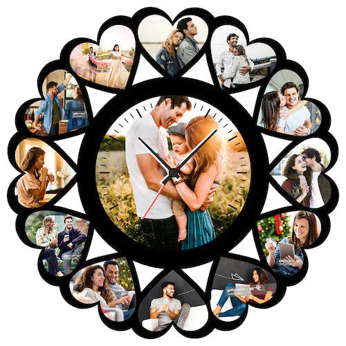 My Gifts Tree Square Decor Clock with Lovely Pics