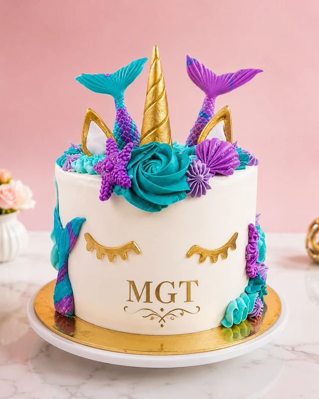 My Gifts Tree Mermaid Unicorn Butterscotch Cake - 2kg
