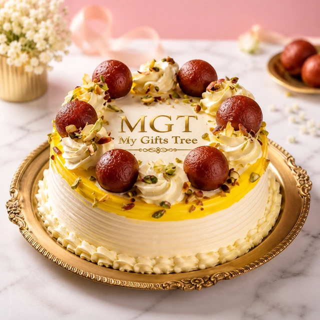 My Gifts Tree Vanilla Gulab Jamun Cake 1.5 KG - 1.5 KG