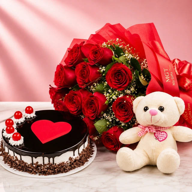 My Gifts Tree Adorable Love Combo with Teddy - 500 GM