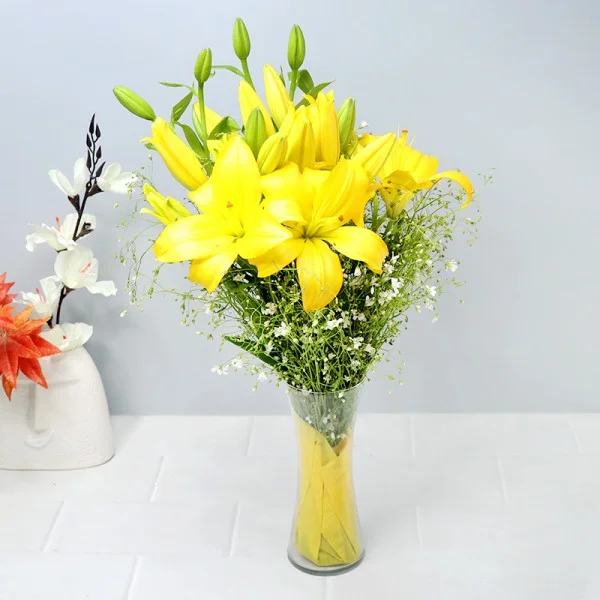 My Gifts Tree Yellow Lilies Is Here - Premium Flower Bouquet