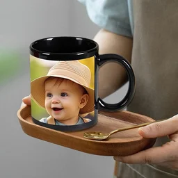 Customized Ceramic Patch Mug (Black Patch Mug) - Black