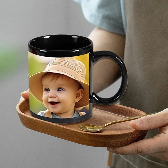 Customized Ceramic Patch Mug (Black Patch Mug) - Black