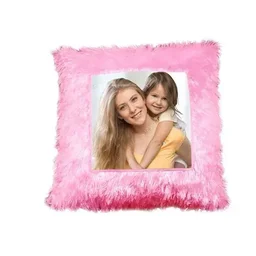 Personalized Square Fur Cushion with Customized Photo/Image - Decorative Pillow for Home, Gift Idea, Wedding Anniversery Gift, Valentines Day