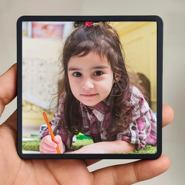 Personalized Square Night LED Lamp with Custom Photo & Text | 4 x 4 Inch Plastic Night Light | Plug-in AC Powered | Custom Gift for Birthday, Anniversary, Home Décor & All Occasions