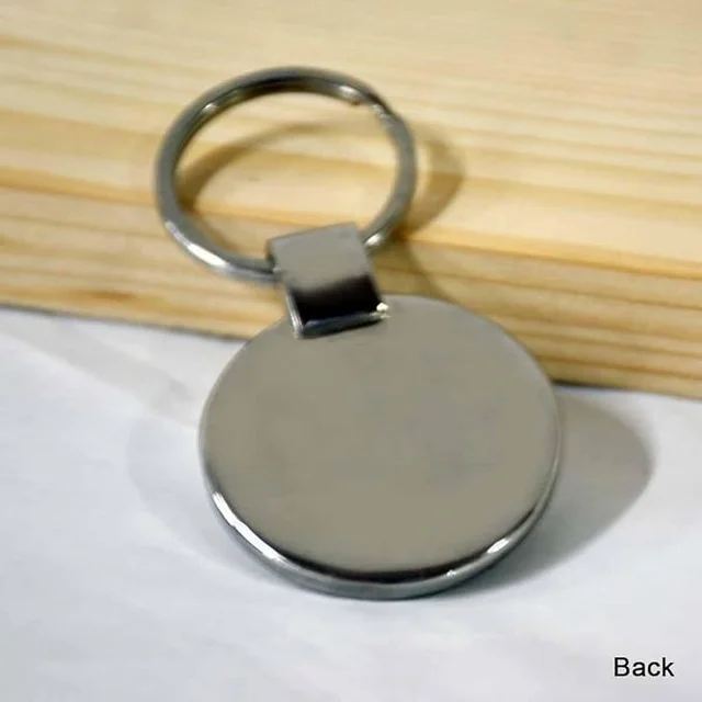 Round Metal Costomized Keychain Gift For, Friend,Birthday ,Anniversary Family-7x4 Cm