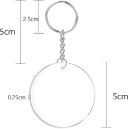 Acrylic Costomized Keychain Best Gift Birthday anniversary Mother Father Gift - 5cm 5cm
