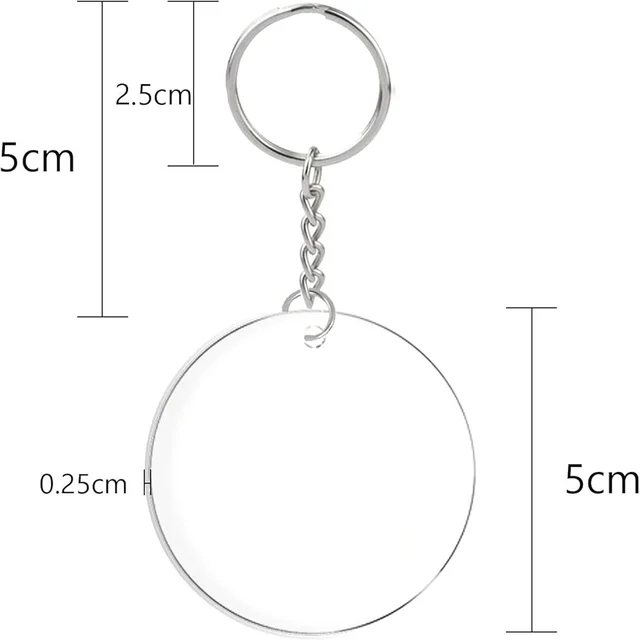 Acrylic Costomized Keychain Best Gift Birthday anniversary Mother Father Gift - 5cm 5cm
