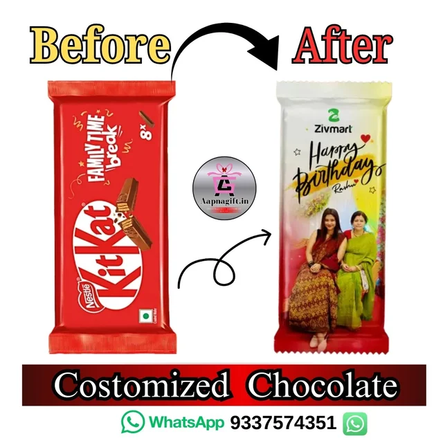 Chocolates Birthday Gift, Customized Personalized Chocolate Large Bar + Label specially for your Love, girlfriend, boyfriend, husband, wife, mother, father, grandparents