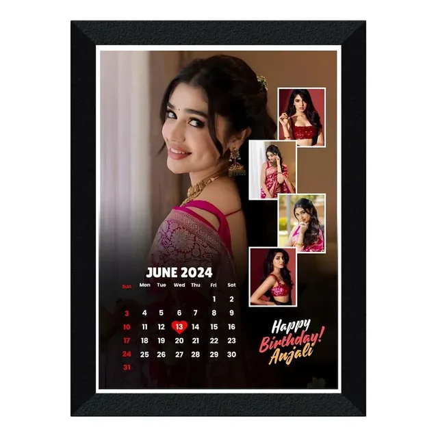 customized photo frame with birthday calendar personalized photo frame with photos, names, and messages, unique gift for birthday, anniversary, couple, friends and family. (Birthday