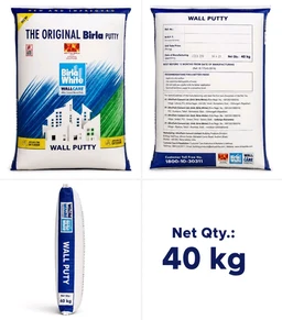 Birla Opus Wall Putty 40 KG – Smooth Finish, Easy Application - 40 kg, White