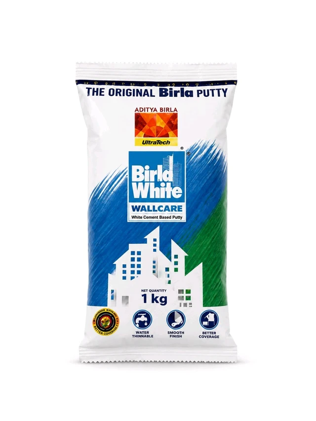Birla Opus Wall Putty 40 KG – Smooth Finish, Easy Application - 5kg, White